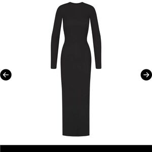 Skims Waffle Crew Neck Long Dress - Ash